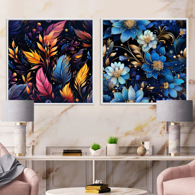 Lambrecht - Abstract Botanicals Square Collage Set Of 2