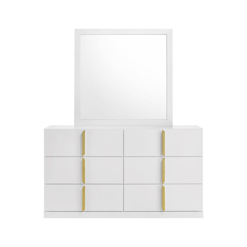 Commode 6 tiroirs avec miroir Moaaz