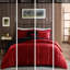Édredon To King - rouge + noir, bourre, taies décoratives l 20 po x L 36 po, coussin décoratif, lavage à la machine rouge + noir et coussin décoratif-132971558-132971562