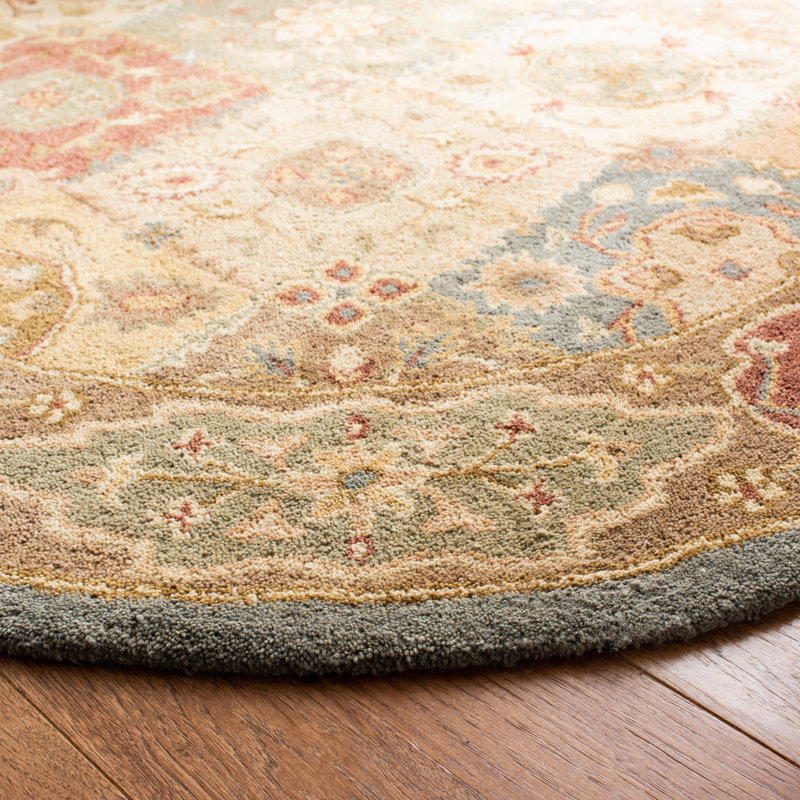 Tapis oriental en laine touffeté à la main Dunbar, Rond 6 pi