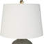 Lampe de table pot en céramique vert olive pour chambre à coucher, salon, salle à manger, avec abat-jour tambour conique blanc