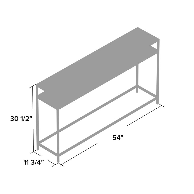 Echelon 54'' W Console Table, Nickel, 30.5" H x 54" W x 11.75" D