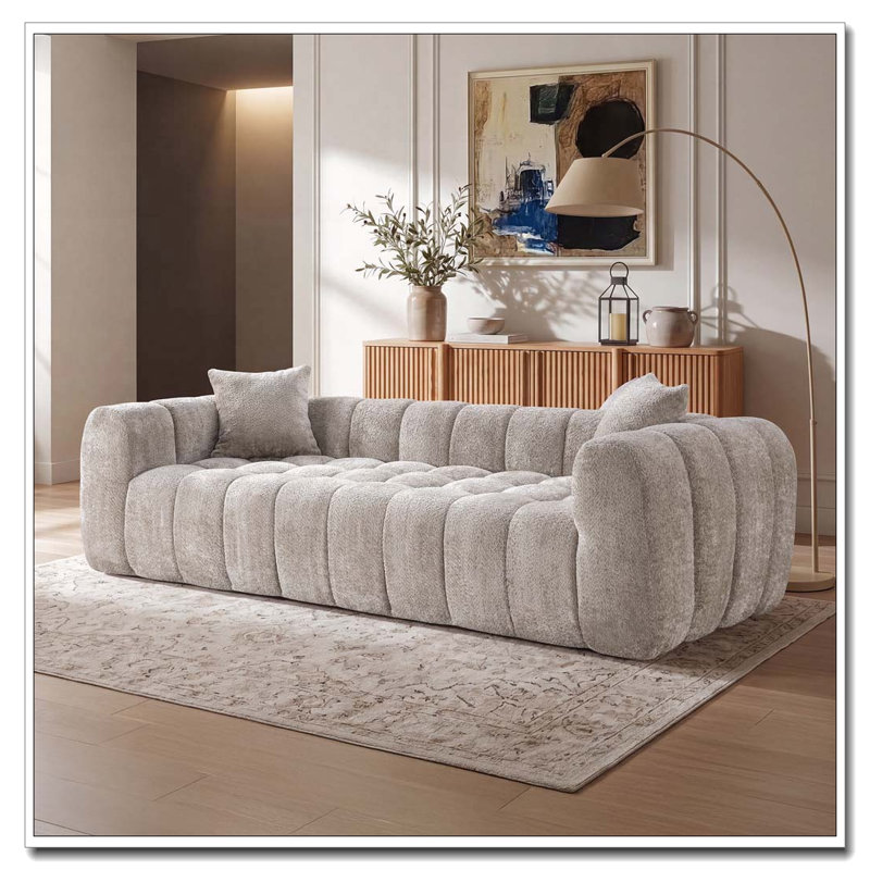 102.7" Oversized Cloud Compressed Sofa, Camel