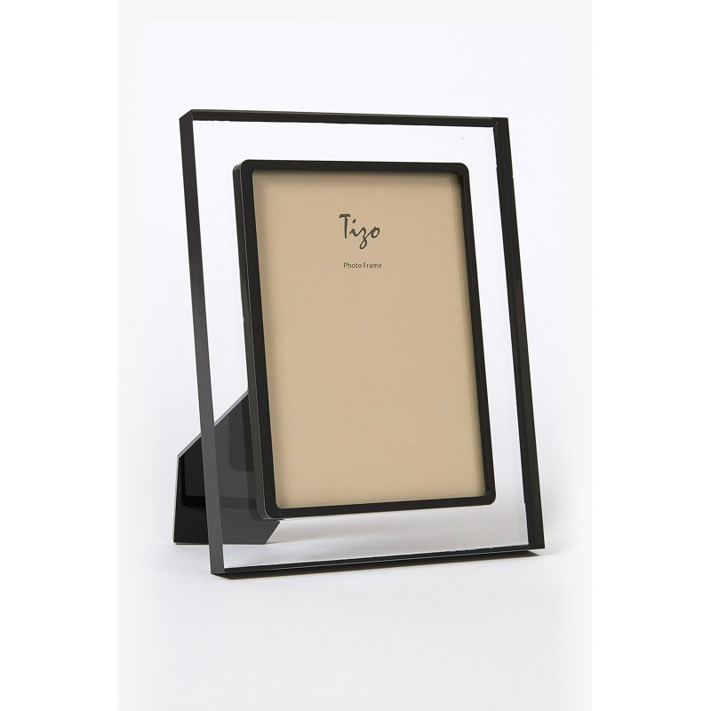Lucite Picture Frame, Black, 8" W x 10" H