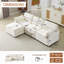 Nuage modulaire 3 places 104 po avec velours côtelé beige, mousse haute, pour chambre à coucher et maison