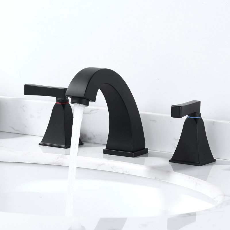 Widespread Bathroom Faucet with Drain Assembly