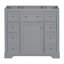 Meuble-lavabo simple 35,6 po avec plateau en bois massif Raelina-617285169