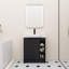 Meuble-lavabo autoportant simple de 28 po avec lavabo en céramique et porte à fermeture en douceur-898076287