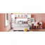 Lit double en bois avec armoire et tablette tout-en-un, blanc-1045757-1045758