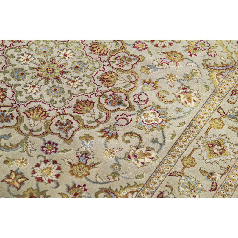 Tapis beige et beige noué à la main de haute qualité