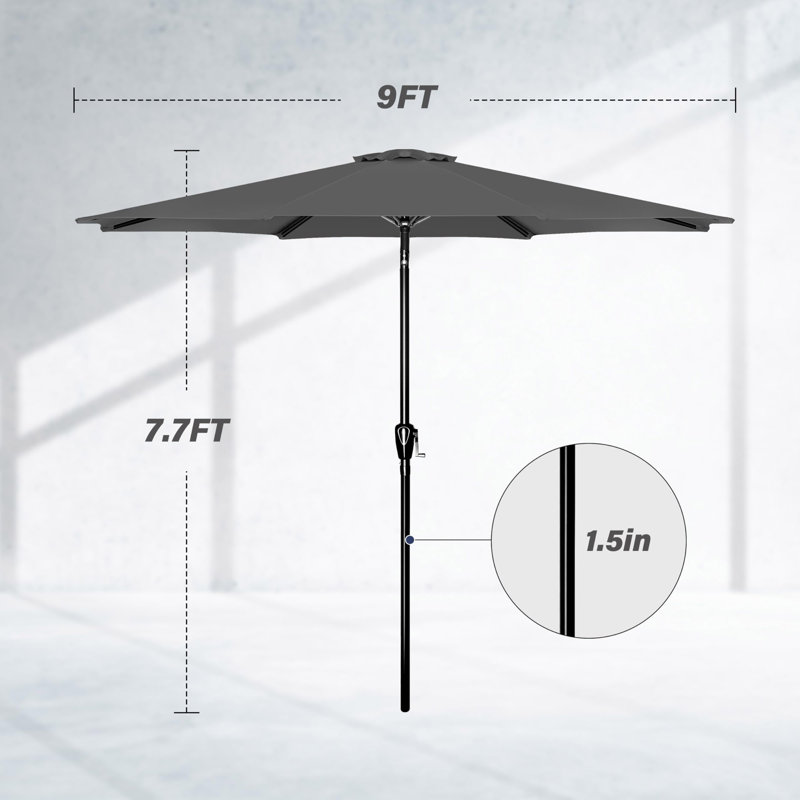 Parasol de patio pour l'extérieur, Gris