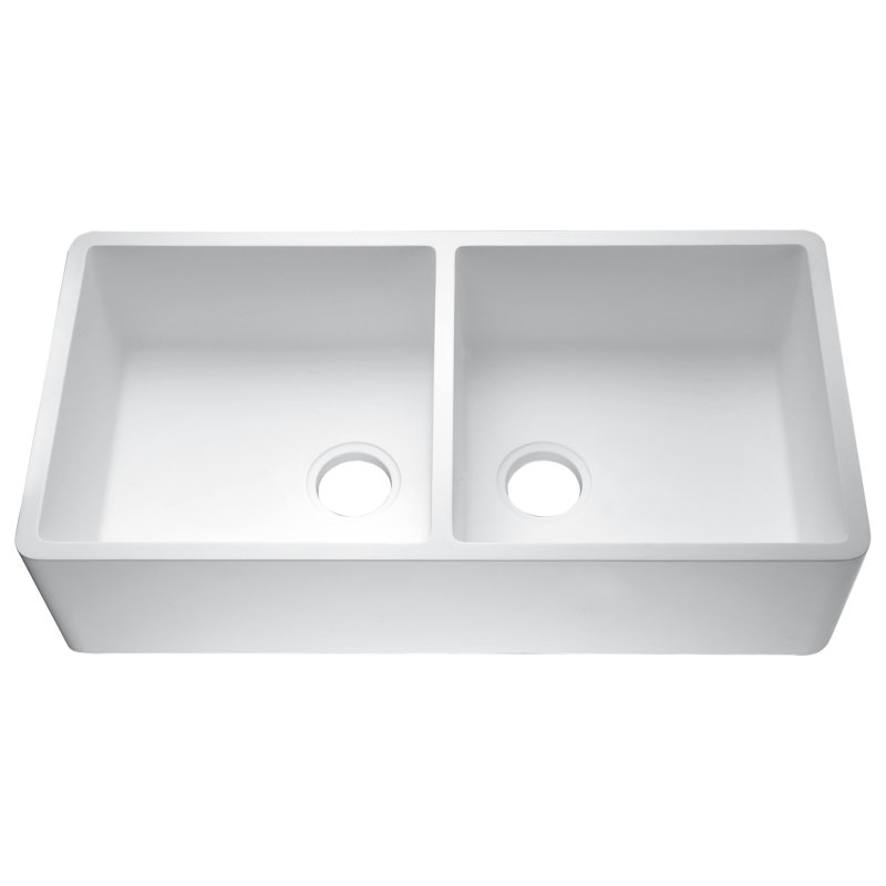 Évier de cuisine à double cuve réversible L 35 po x l 18 po Petima