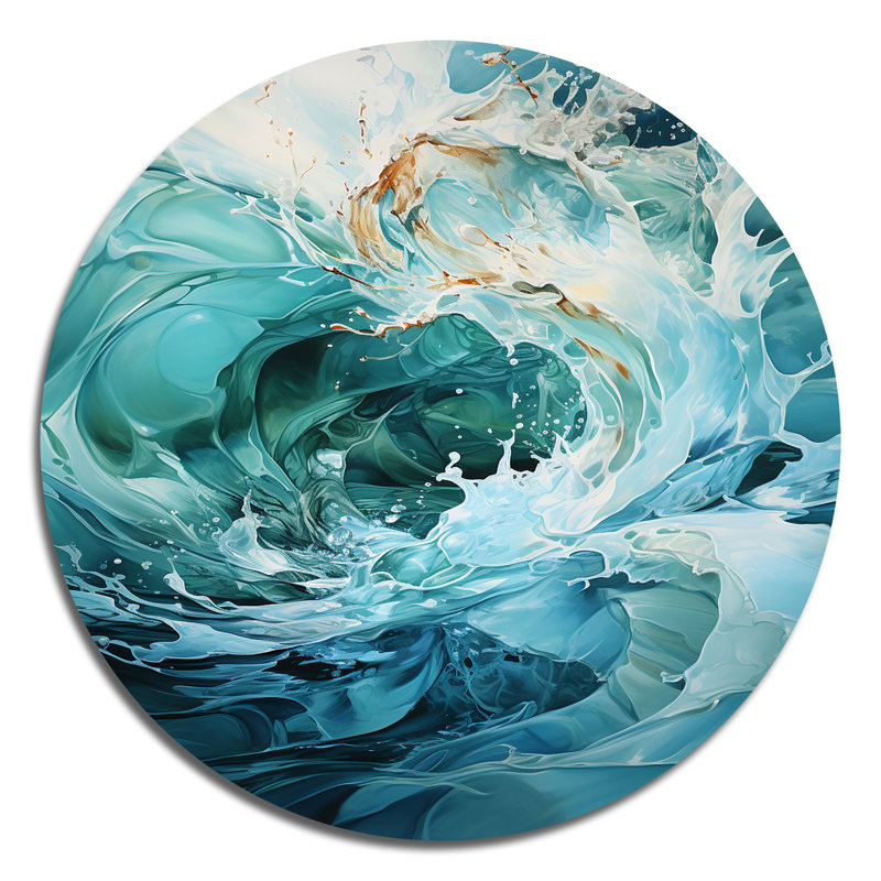 Clari - art abstrait rond en métal, H 29 po x l 29 po