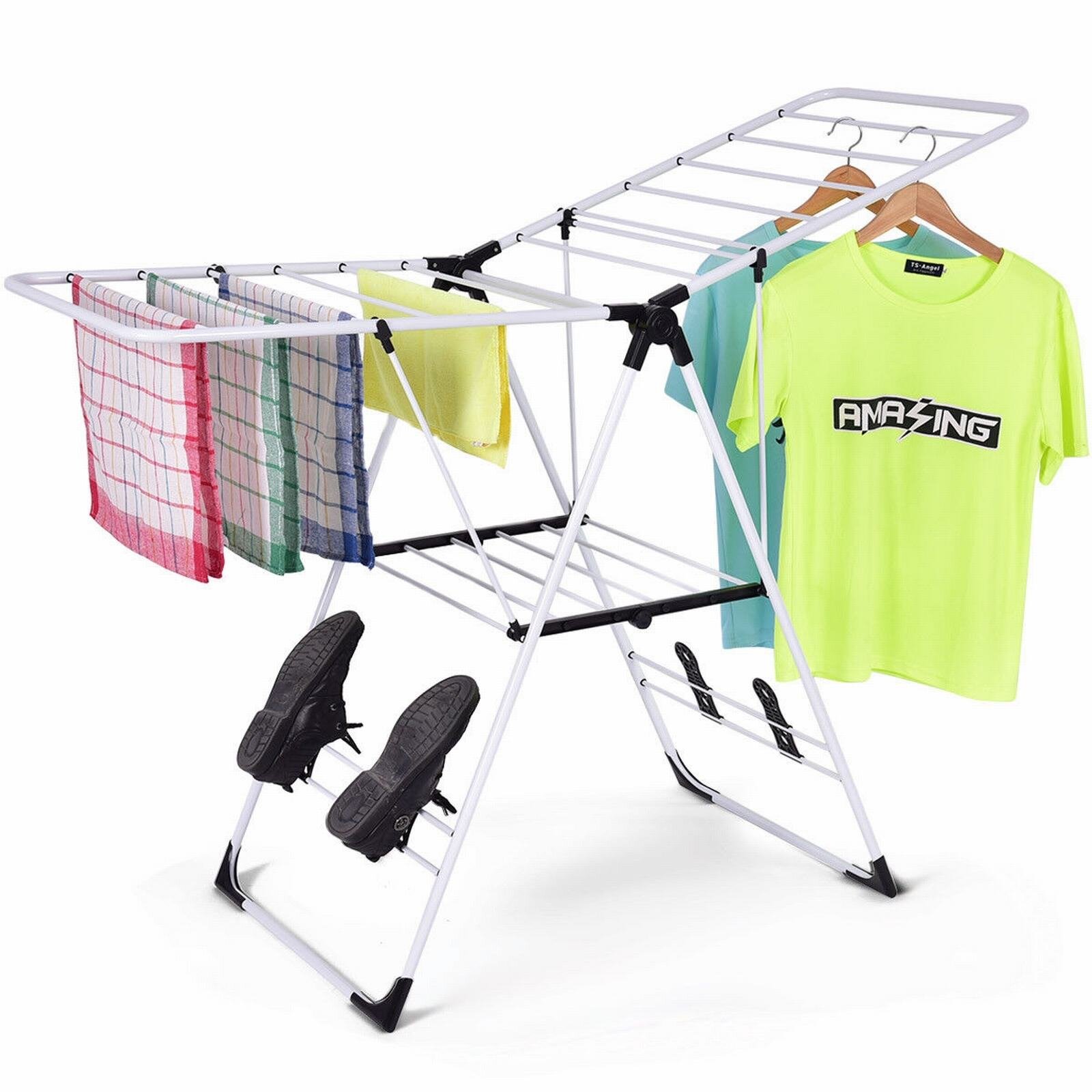 Rebrilliant White Portable Laundry Clothes Storage Drying Rack ...