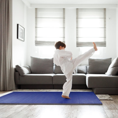Flooringinc Roll Out Wrestling And Tumbling Mats, 4'X6'x1-5/8", Royal Blue, Single Mat
