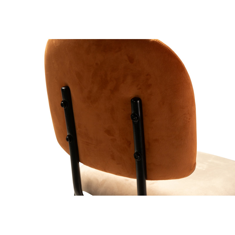 Upholstered Counter Stool with Metal Frame, Brown
