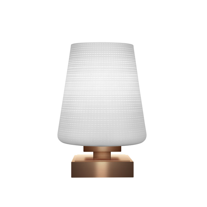 Lampe d'appoint avec verre 6 po Aneka, Laiton New Age, Blanc