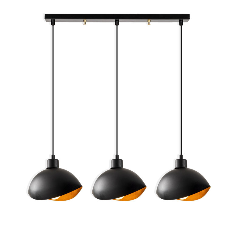 Luminaire suspendu pour îlot de cuisine 3 lumières à hauteur réglable