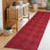 Custom Size Red Indoor Non-Slip Runner Rug for Kitchen Hallway