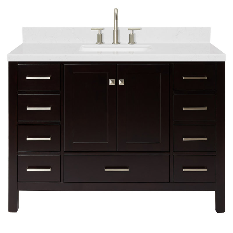 Ensemble de meuble-lavabo simple 48 po , Espresso, Rectangular