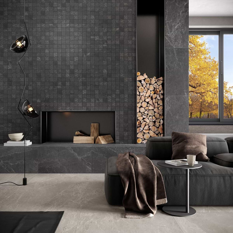 ZenTech 2x2 Matte Porcelain Mosaic Tile, Graphite Gray