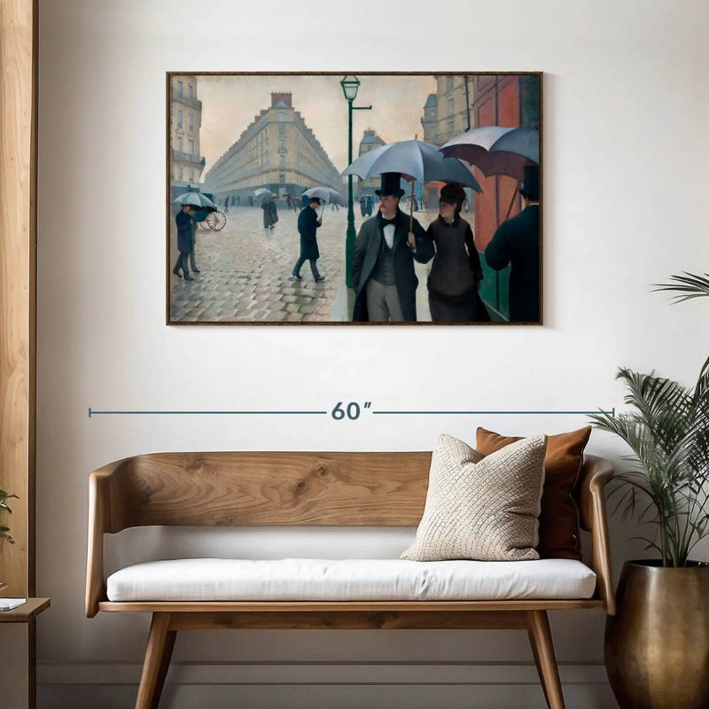Paris, Paris, jour de pluie 1877, Cadre flottant noyer, 43 po x 29 po