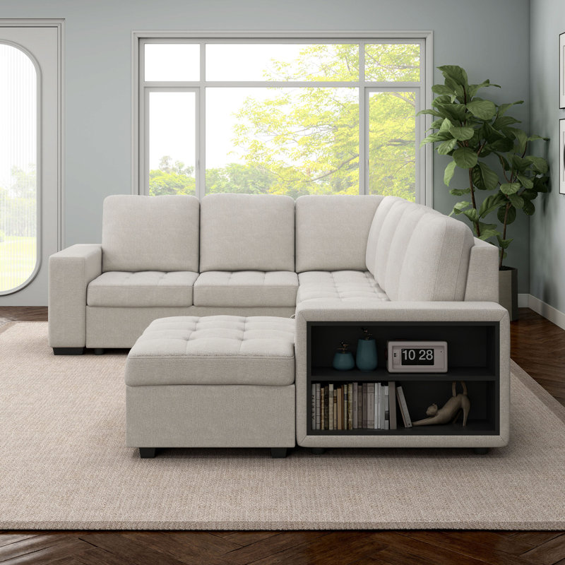 Canapé modulaire Aruba, Velours beige
