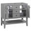 (Base seulement) Meuble-lavabo 36 po sans lavabo, 2 armoires et tiroirs, tablette ouverte-102756271
