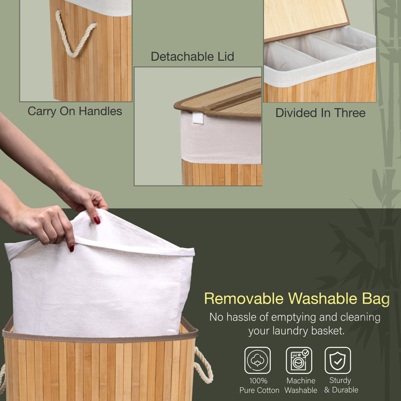 Bamboo Laundry Room Organiser, Natural