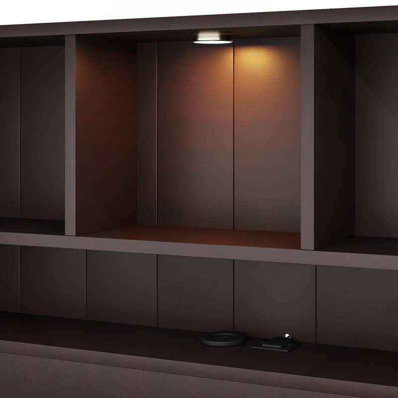 Lit plateforme en bois avec tête de lit bibliothèque, Lit simple, Espresso