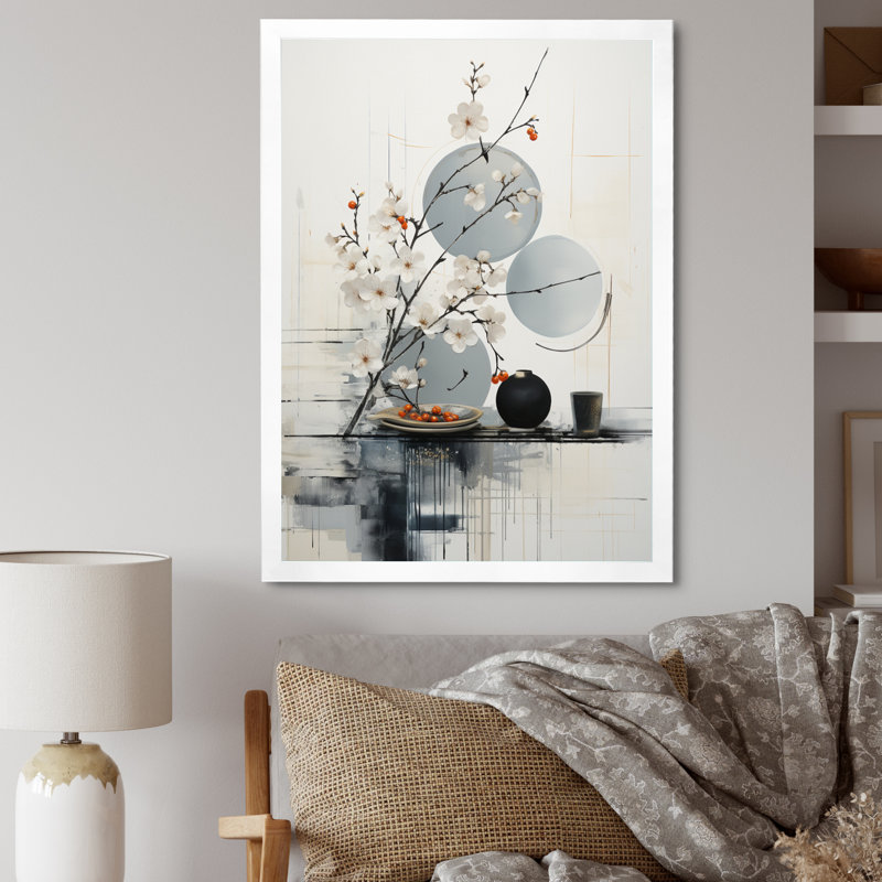 Blainey Asian Art Classics Sumi II, H 32 po x l 24 po x P 1 po, Cadre photo blanc