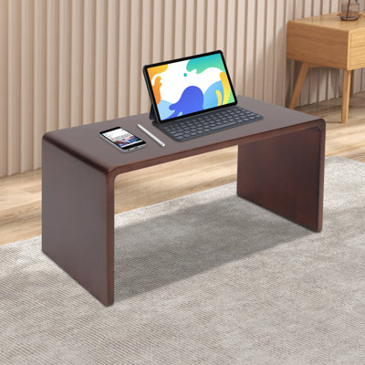Table d'appoint de canapé en bois 24 po en forme de C multifonctionnel