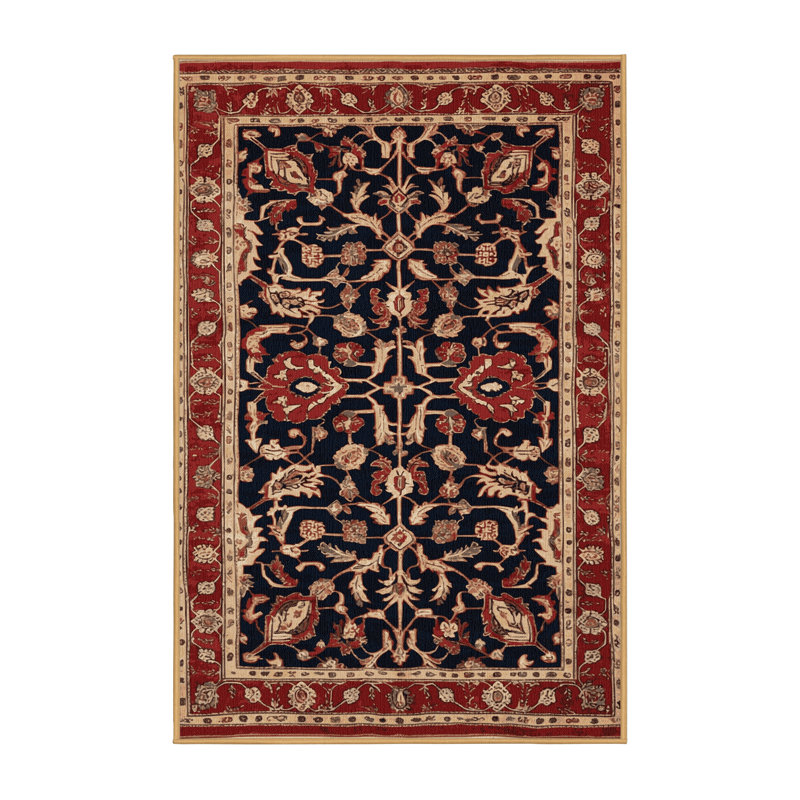 Machine Washable Persian Brown Area Rug, Rectangle 4' x 6'