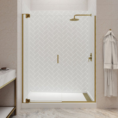  Flex X Duo 60 - 63 x 72" Frameless Pivot Shower Door 3/8" and 5/16" Flex X Clear Tempered Glass