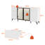 160cm High Gloss Sideboard with 3-Colour LED Lights - Modern Buffet Cabinet with 3 Drawers - White 