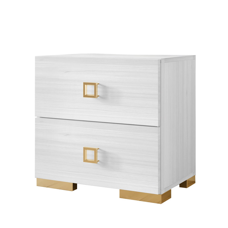 Titian Manufactured Wood Nightstand, White, 1