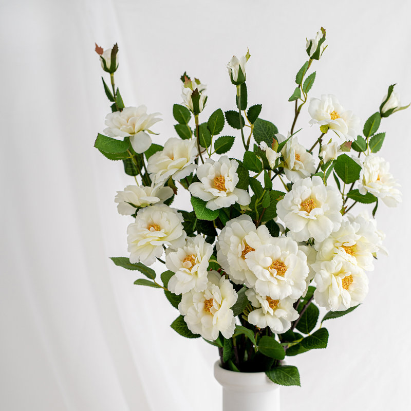 Faux fleurs artificielles en soie Audet, Blanc
