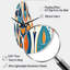 Orange et bleu Botanical Symphony II - horloges abstraites incurvées en métal, horloge murale asymétrique-104243331