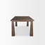 Table de salle à manger rectangulaire en bois massif brun foncé