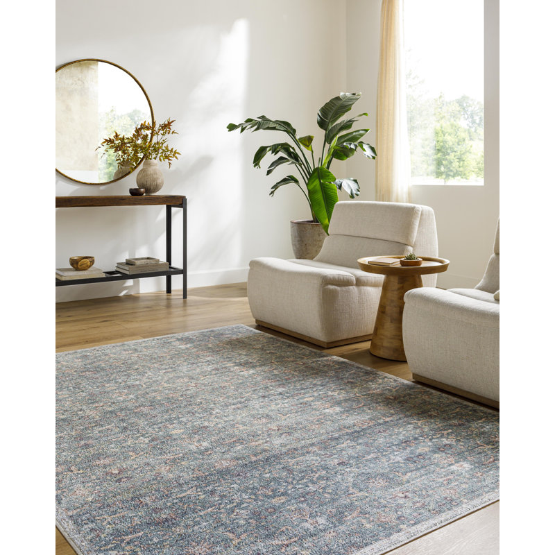 Vivir x Livabliss Mary Sterling Grey Area Rug , Rectangle 5'2" x 7'