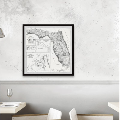 The State of Florida II - Reproduction d'art graphique sur papier encadré