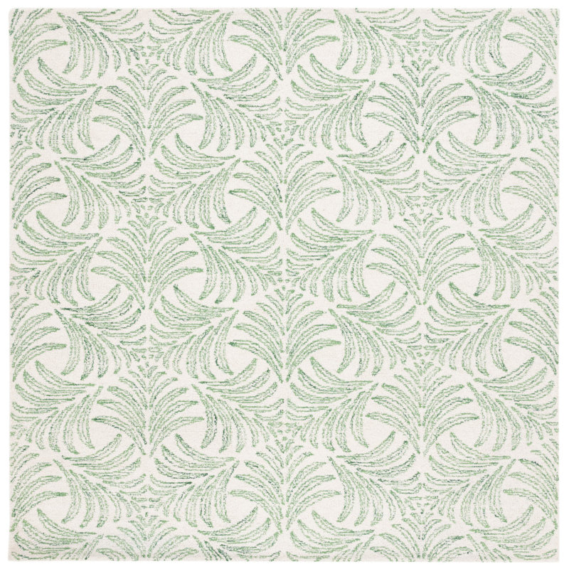 Jalayiah Hand Tufted Performance Floral Rug, Square 6'