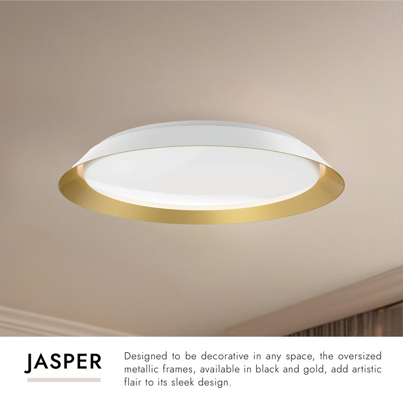 Jasper LED Flush Mount, Black/Gold