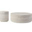 2 tables basses et tables d'appoint en similicuir texturé, conceptions rondes en fibre de verre, sans assemblage pour le salon de la table, assemblage, look magnifique