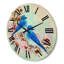 Horloge murale en bois deux oiseaux assis sur une branche avec des baies-63902453