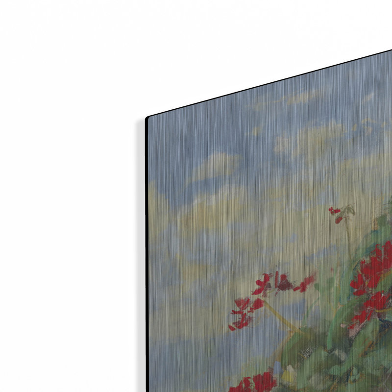 «Geranium Bench Crop» par Carol Rowan, art mural en métal Lark Manor ™, H 36 po x l 36 po
