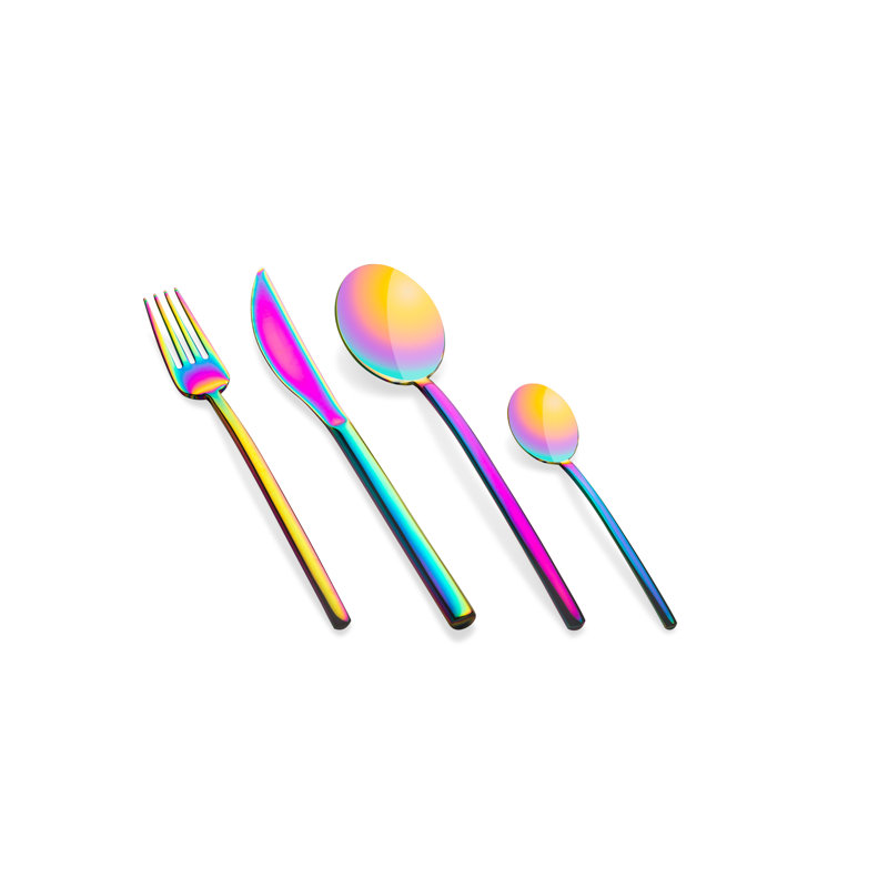5 - Piece Stainless Steel Flatware Set - Service for 1, Rainbow