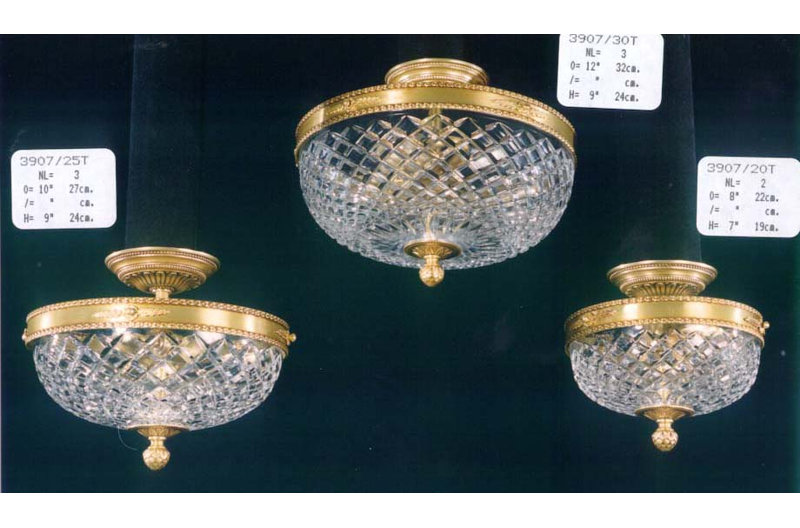 Deveau Semi Flush Mount, French Gold
