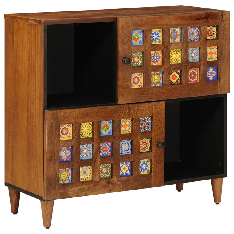 Solid Wood Rectangle Accent Cabinet