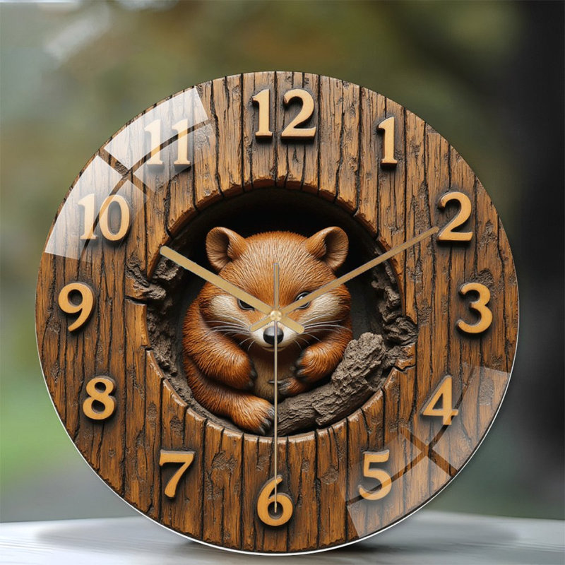 Horloge murale en bois de style rustique 12 po